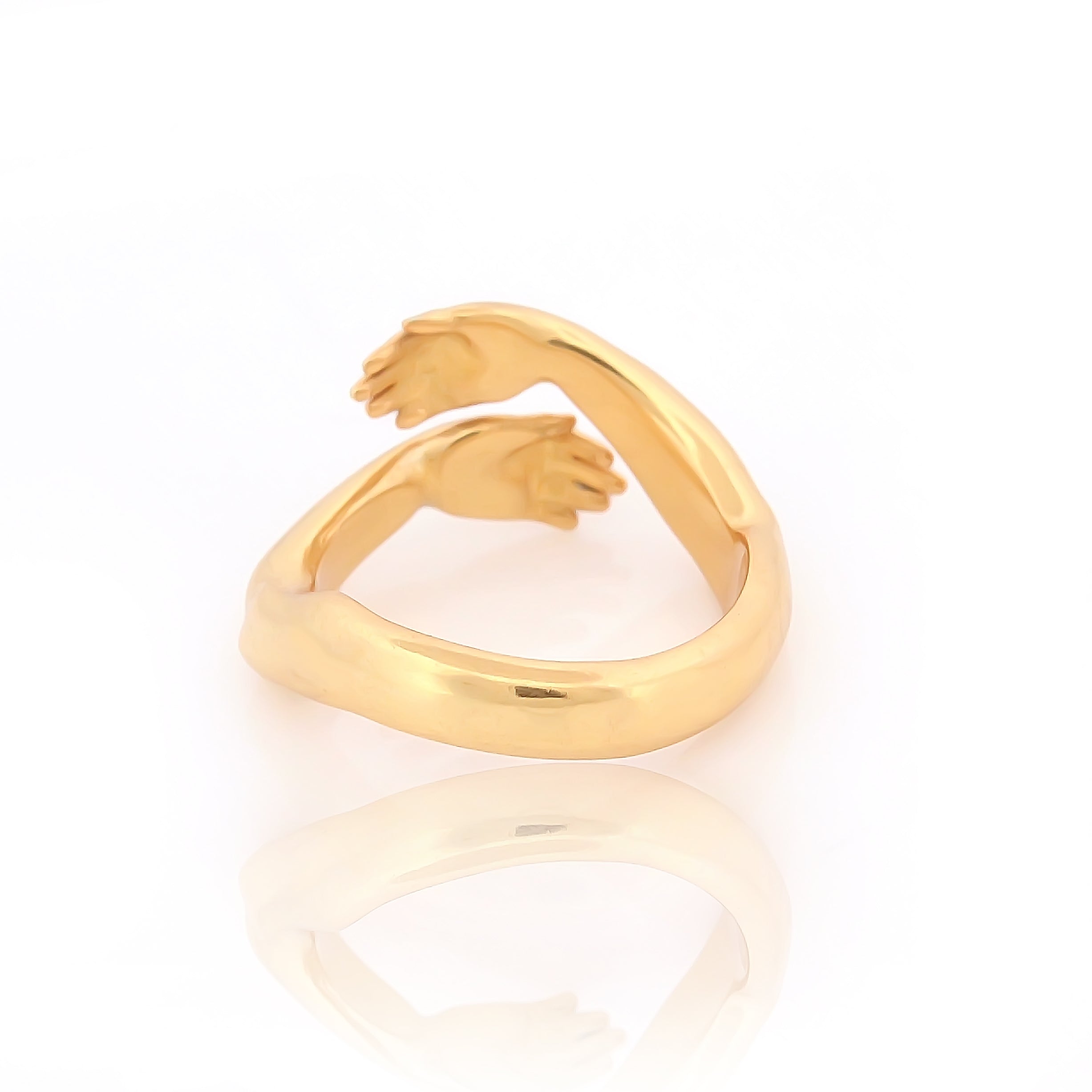 925 Sterling Silver Ring Classic Warm Hug Silver Gold Plated Adjustable Ring